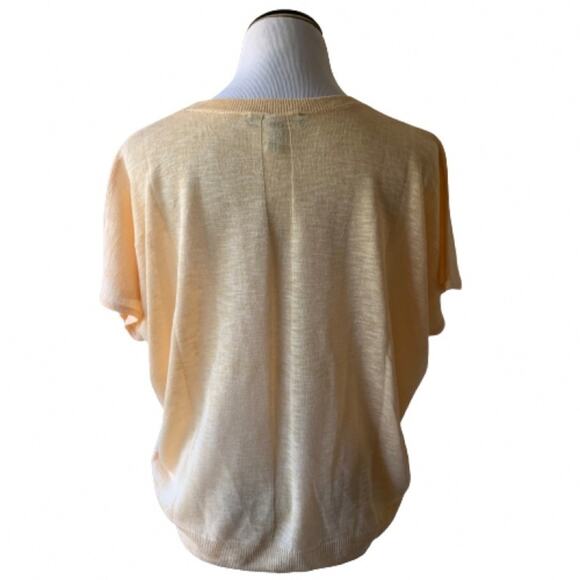 NWT Ellen Tracy Essentials Yellow Dolman Sleeve Draped Knit Sweater.  Size M - Picture 5 of 11